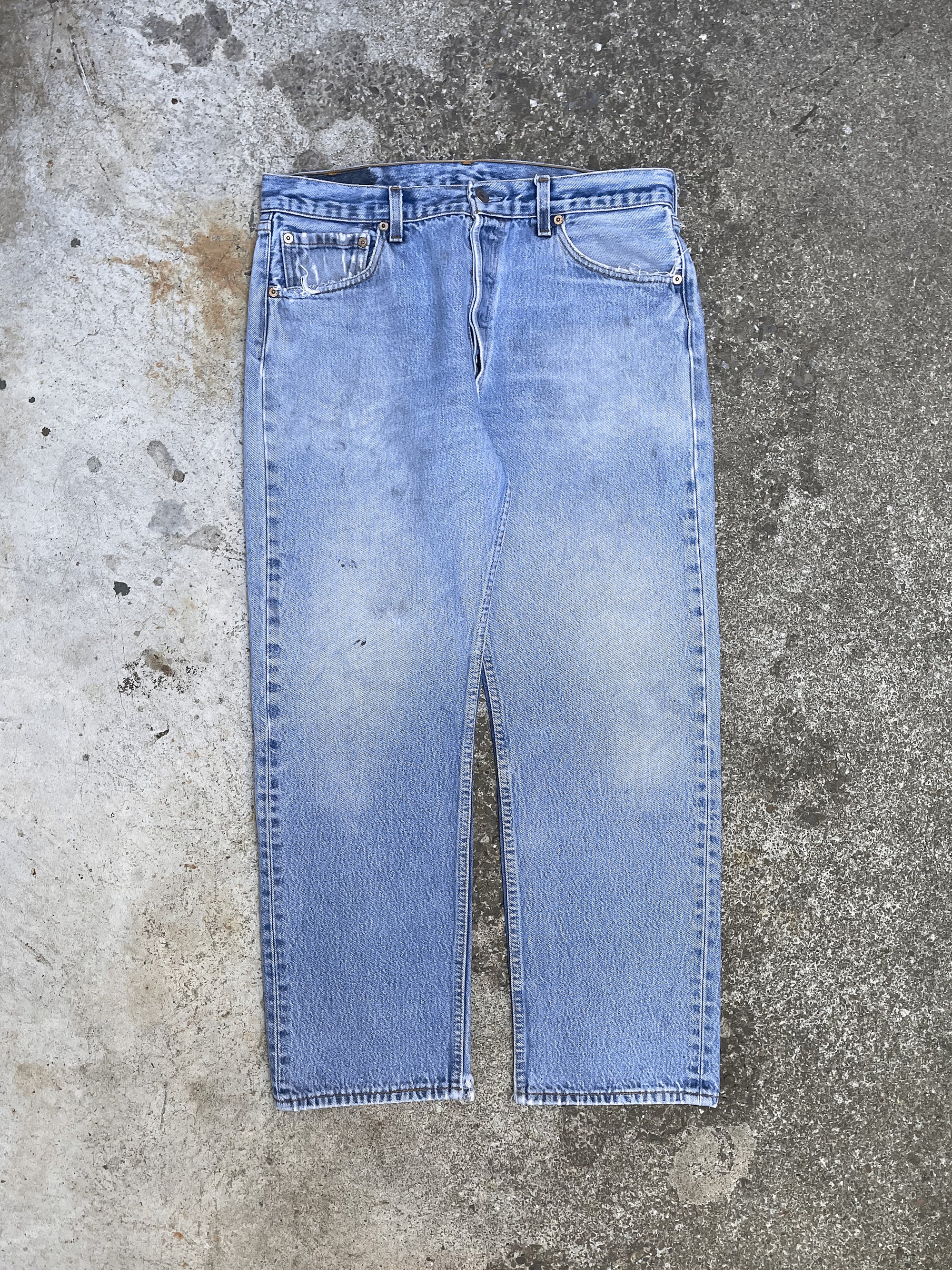 1990s Levi’s Faded Blue 501 Split Hem (32X26)