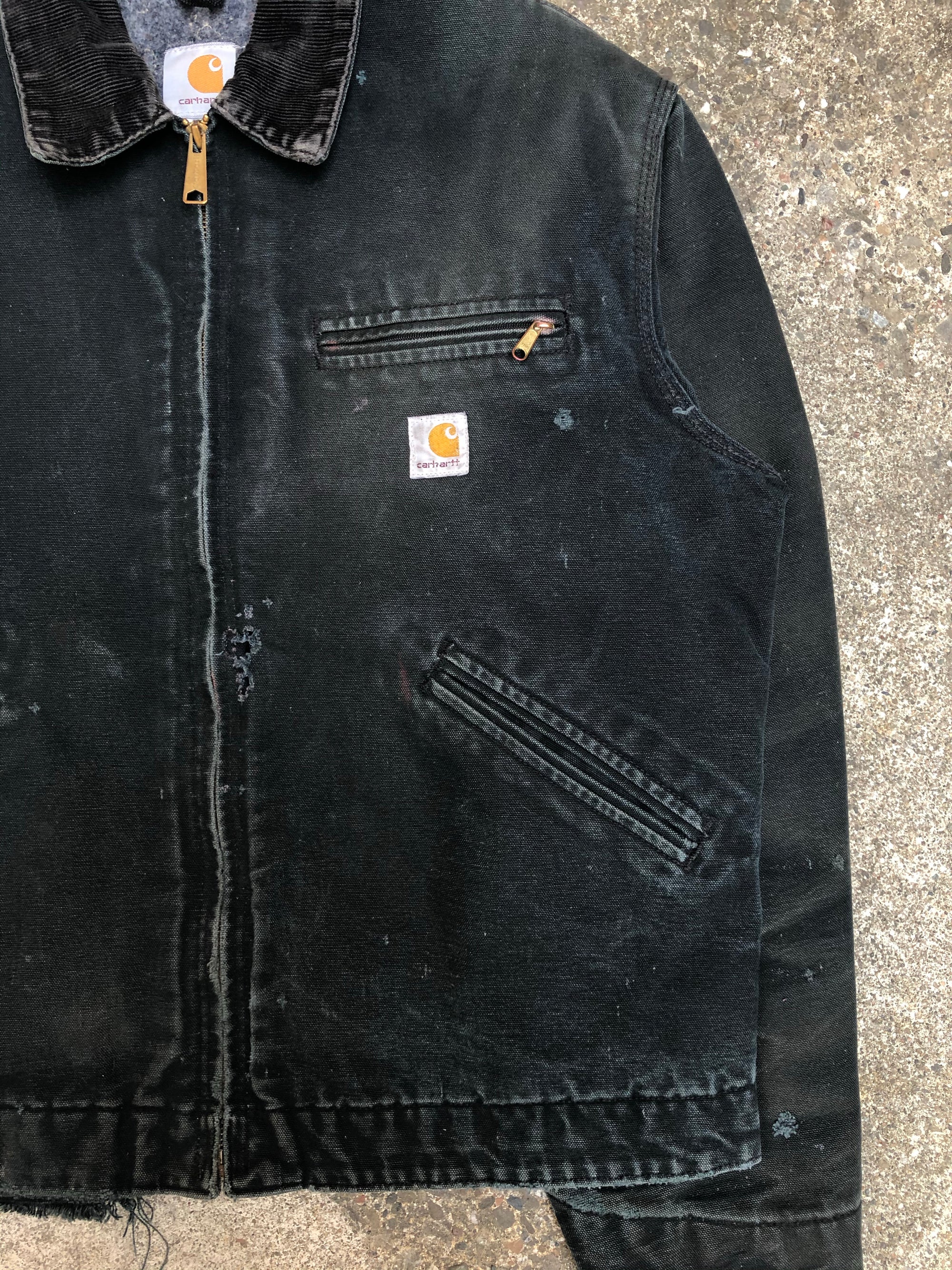 1990s Carhartt Sun Faded Black Lined Work Jacket