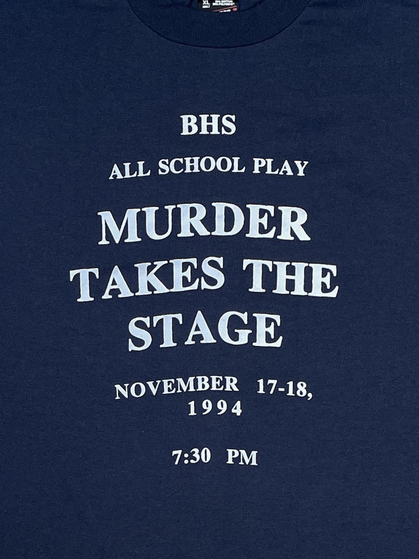 1990s “Murder Takes the Stage” Single Stitched Navy Tee