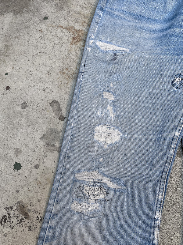 1980s Orange Tab Levi’s Repaired Faded Blue 517 (30X30)