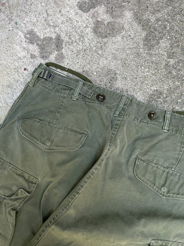 1950s Faded Olive M1951 Military Cargo Pants (32X29)