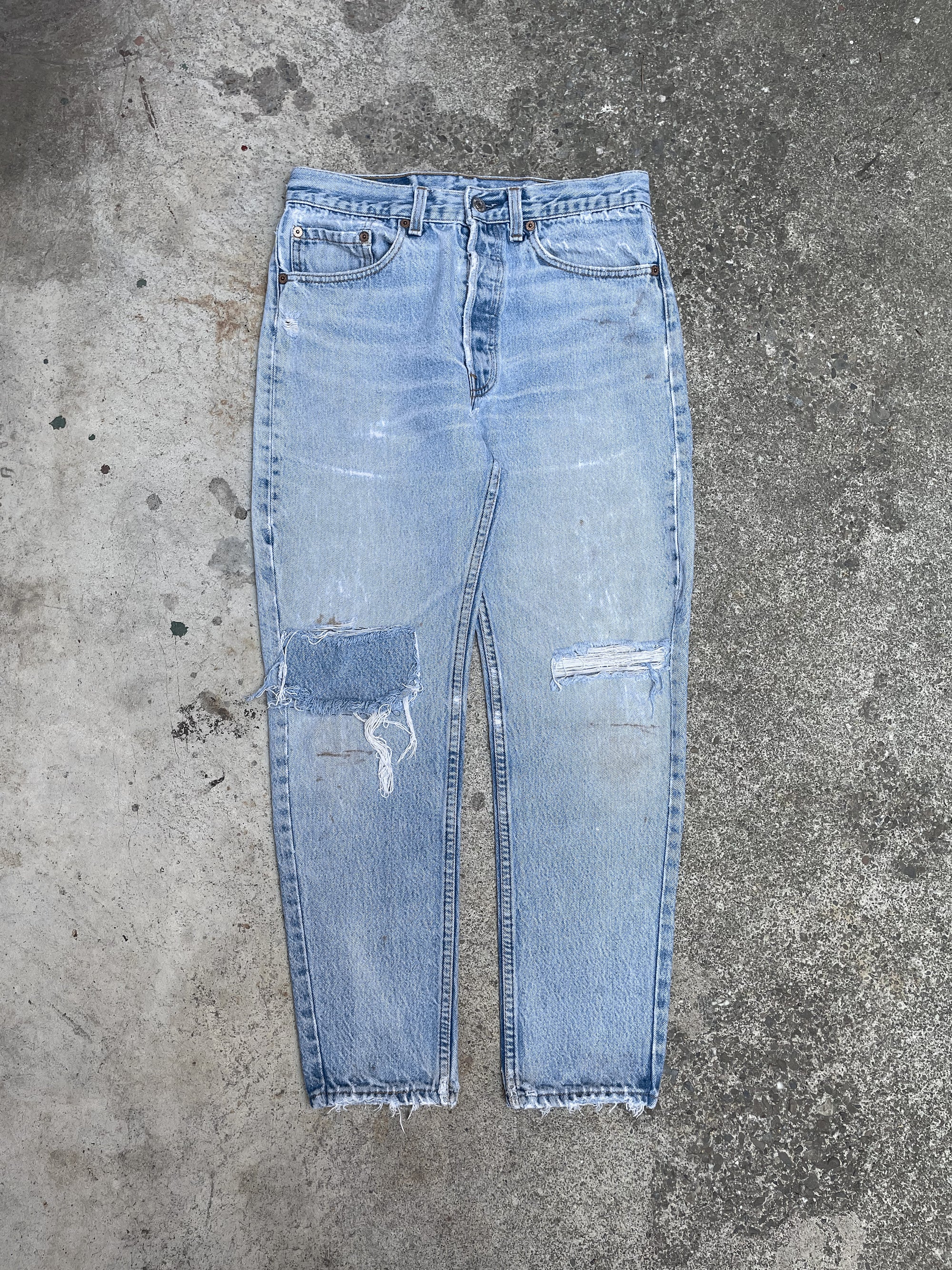 1990s Levi’s Patch Repaired Faded Blue 501 (28X26)