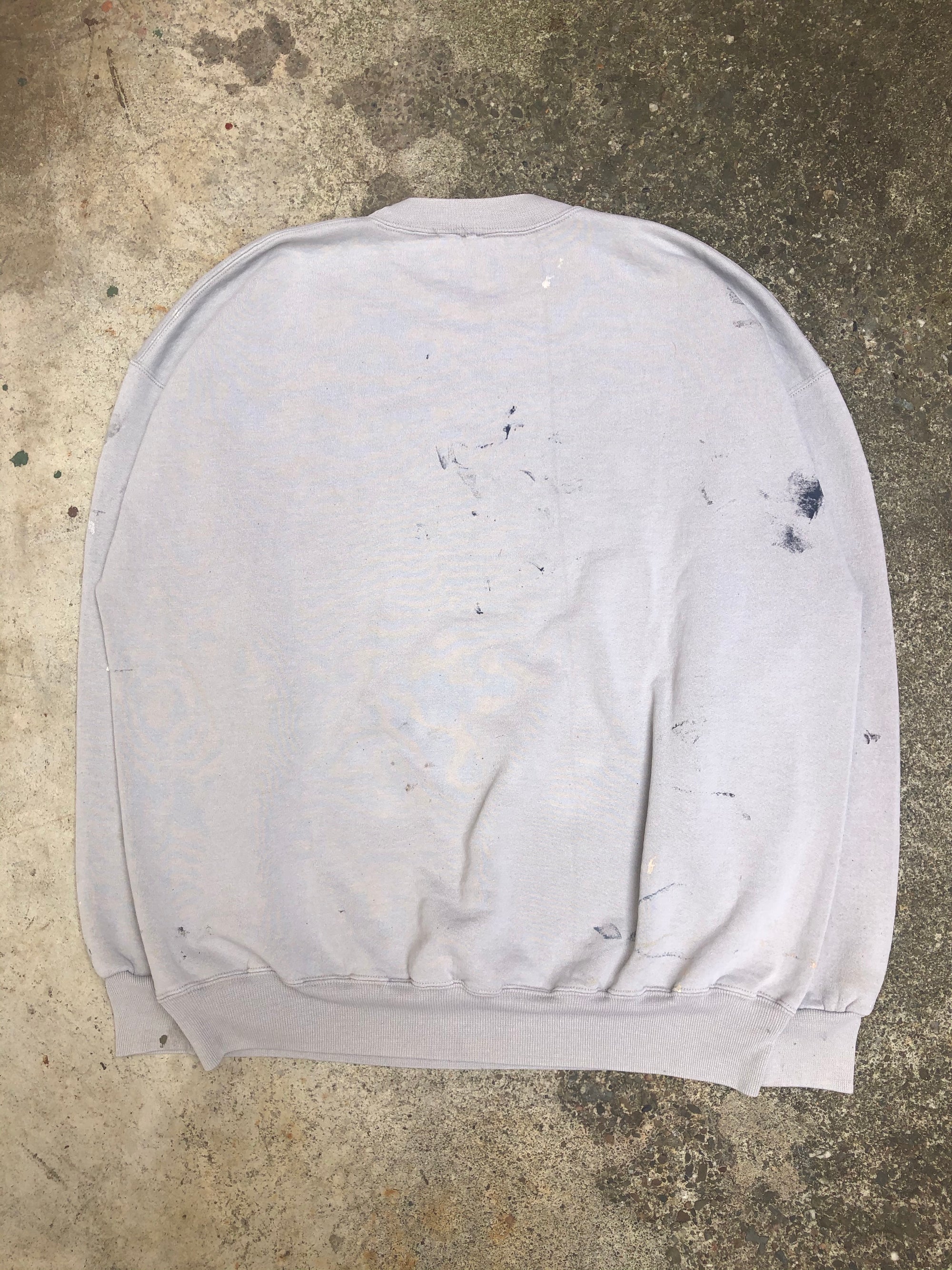 1990s Russell Faded Plaster Grey Painted Blank Sweatshirt