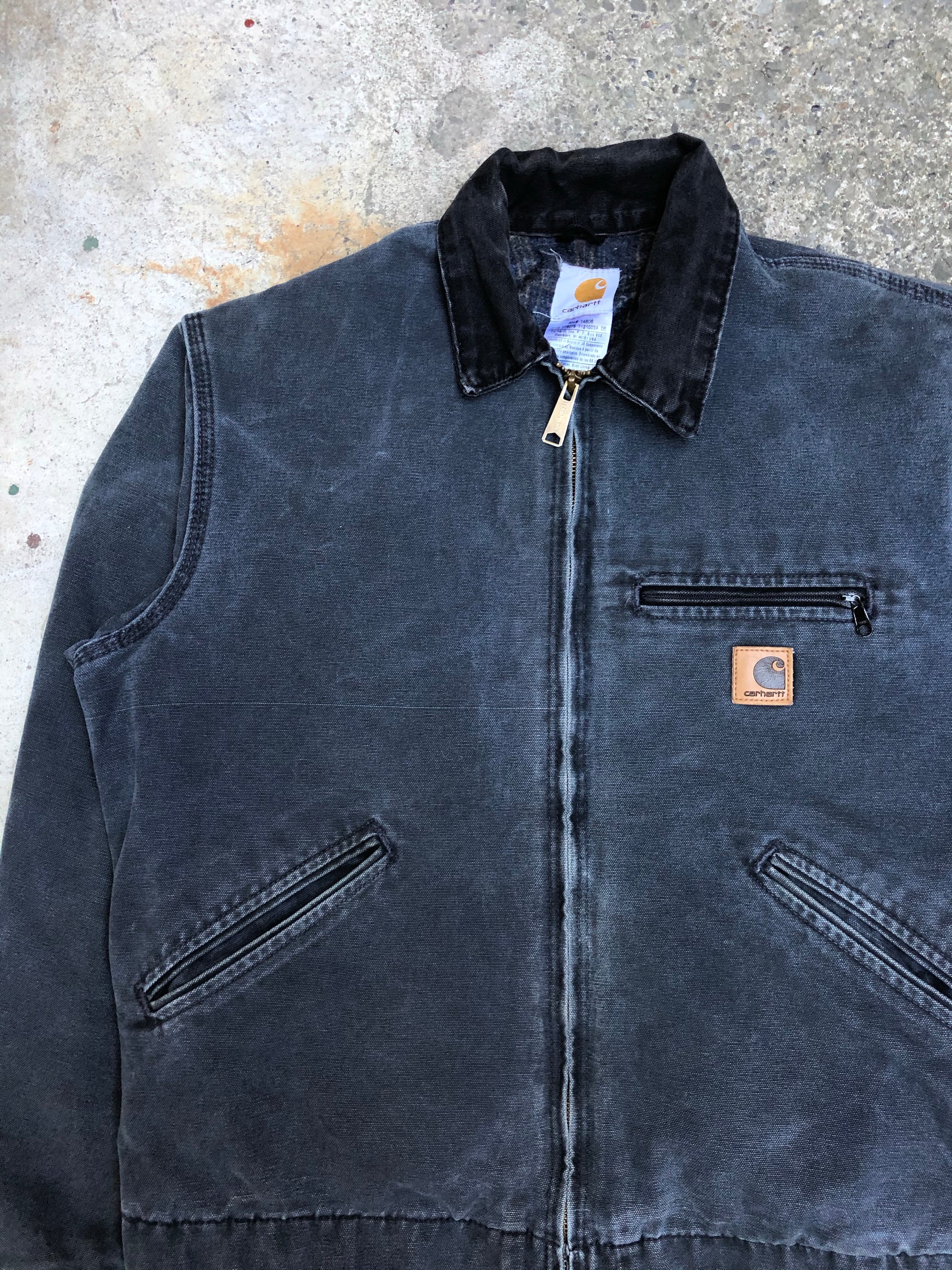 1990s Carhartt Faded Petrol Blue Lined Work Jacket