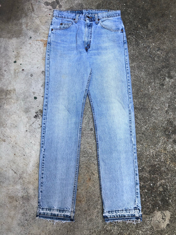 1990s Orange Tab Levis 505 Faded Blue Released Hem (29X32)