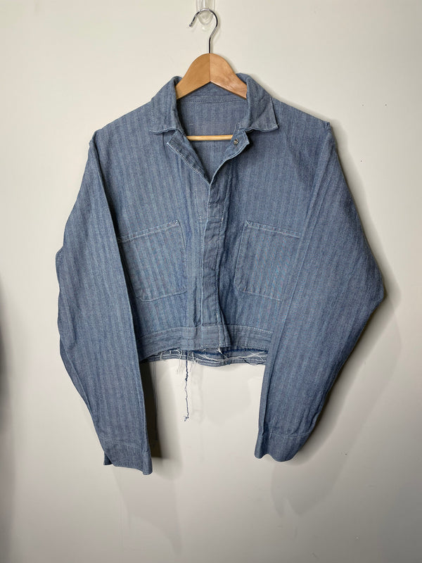 1970s/80s HBT Cropped Coverall Jacket (S/M)