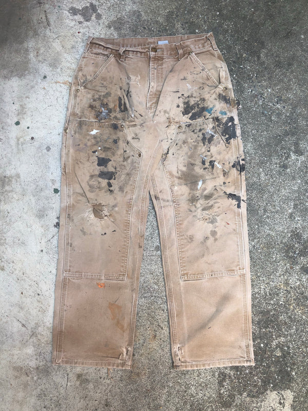 Carhartt B01 Tan Double Front Knee Work Pants (31X28)