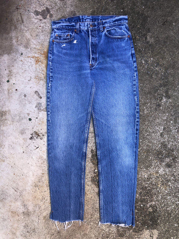 1990s Levis Faded Blue Raw Hem 501 (31X30)