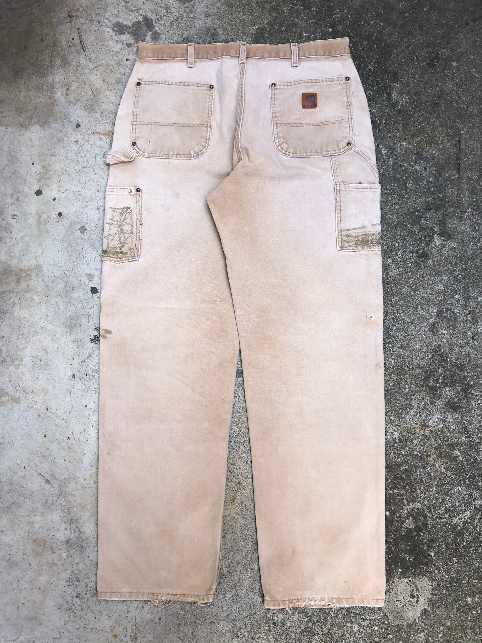 Carhartt B136 Tan Double Front Knee Work Pants (35X32)