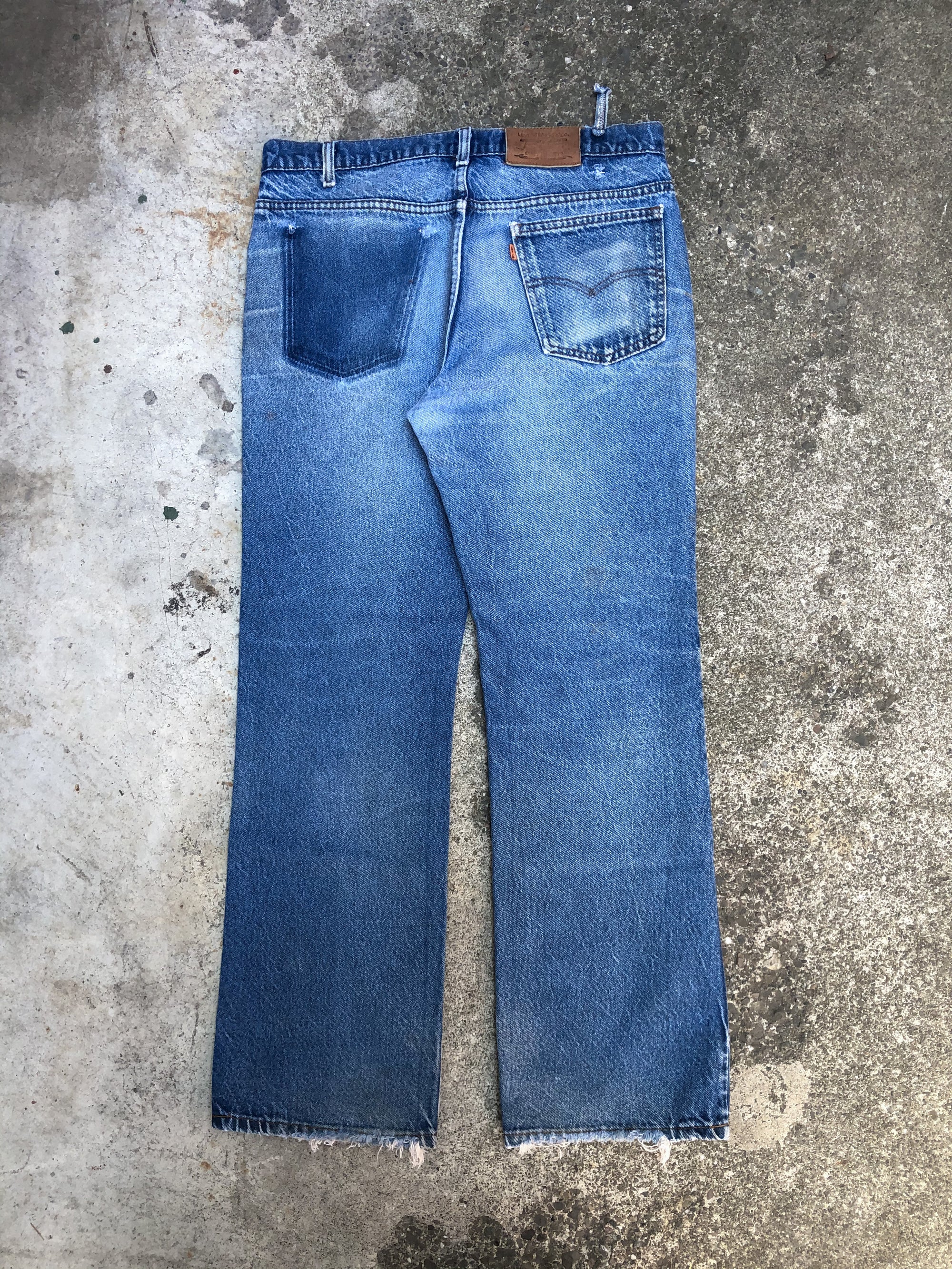 1970s Orange Tab Levis Faded Blue 517 Removed Pocket (34X29)