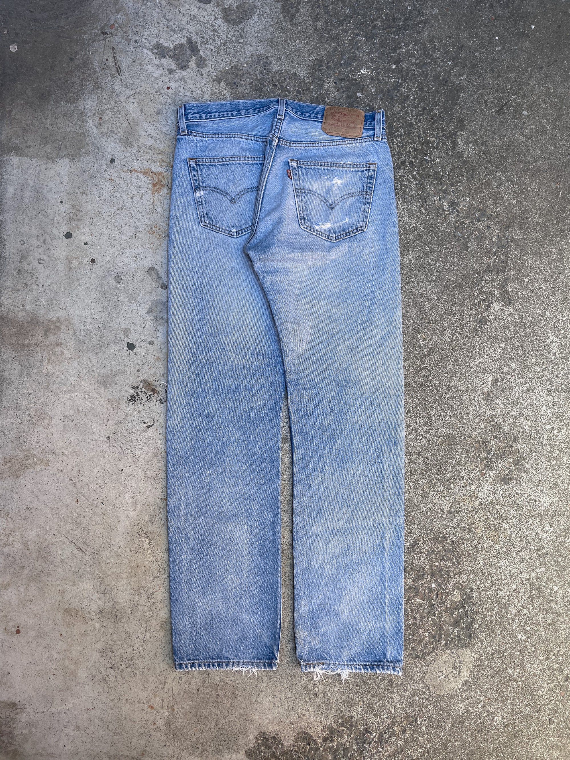 1990s Levis Distressed Faded Blue 501XX (31X30)