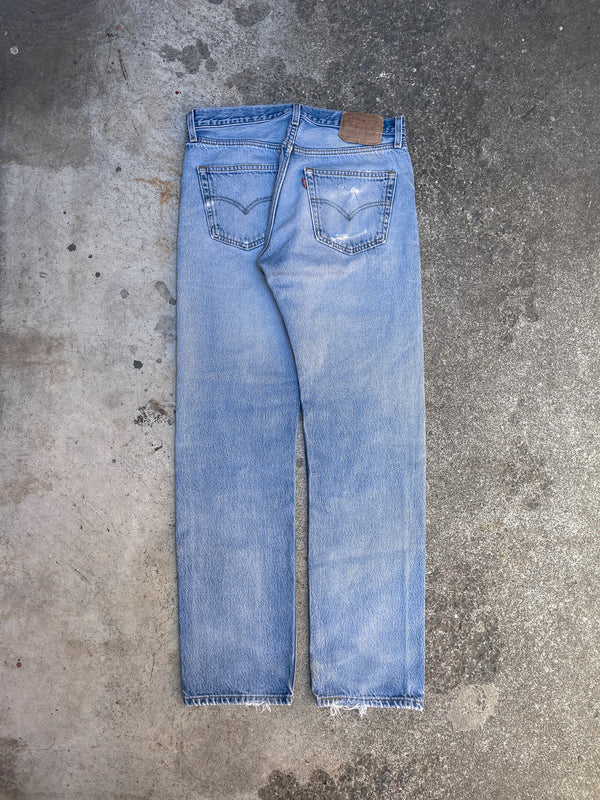 1990s Levis Distressed Faded Blue 501XX (31X30)