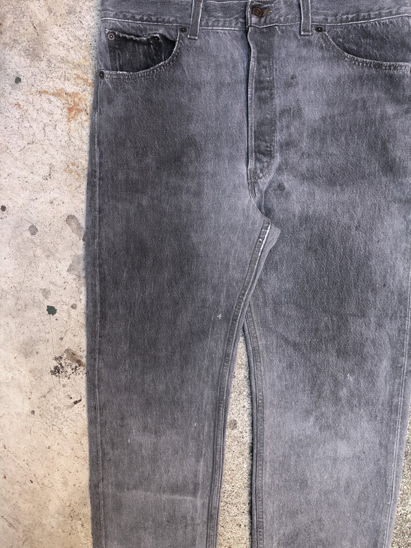 1990s Levis Worn In Grey 501 (34X28)