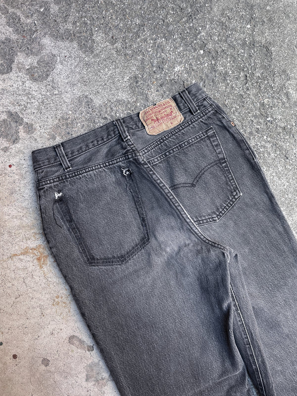 1980s/90s Levis Faded Charcoal 501 Removed Pocket (28X30)