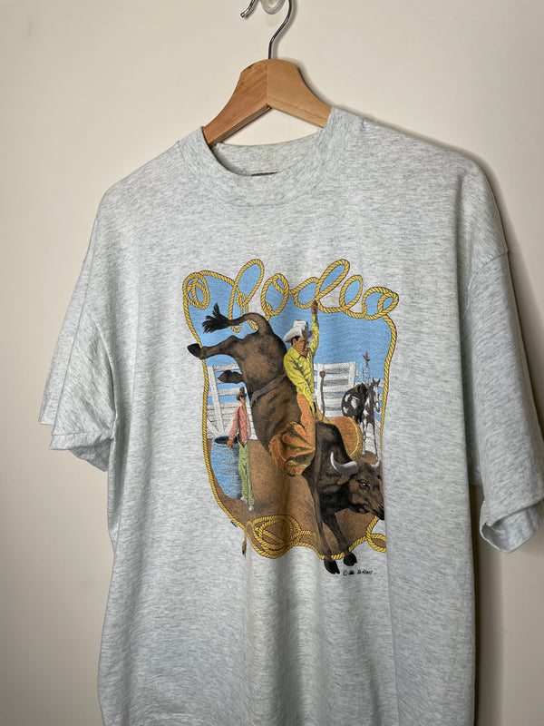 1990s “Rodeo” Heather Grey Single Stitched Tee