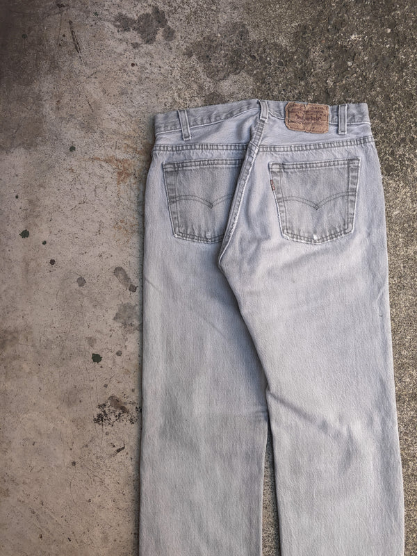 1980s Levis Repaired Faded Mist Grey 501 (28X30)