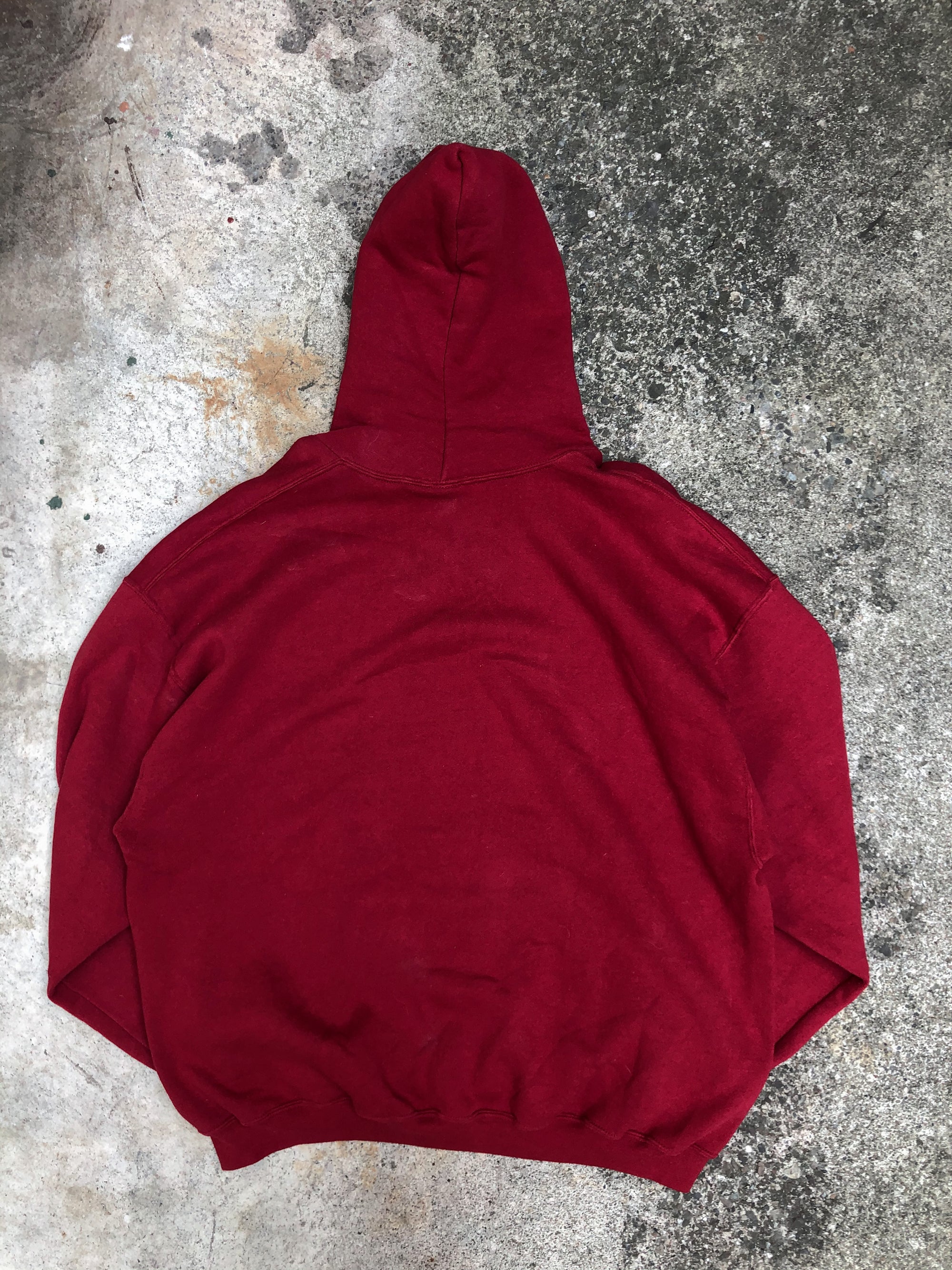 1990s Russell Faded Crimson Red Blank Hoodie