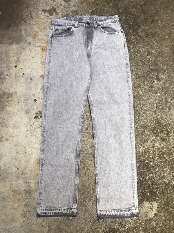 1990s Smoke Grey Levis 501 Released Hem (32X34)