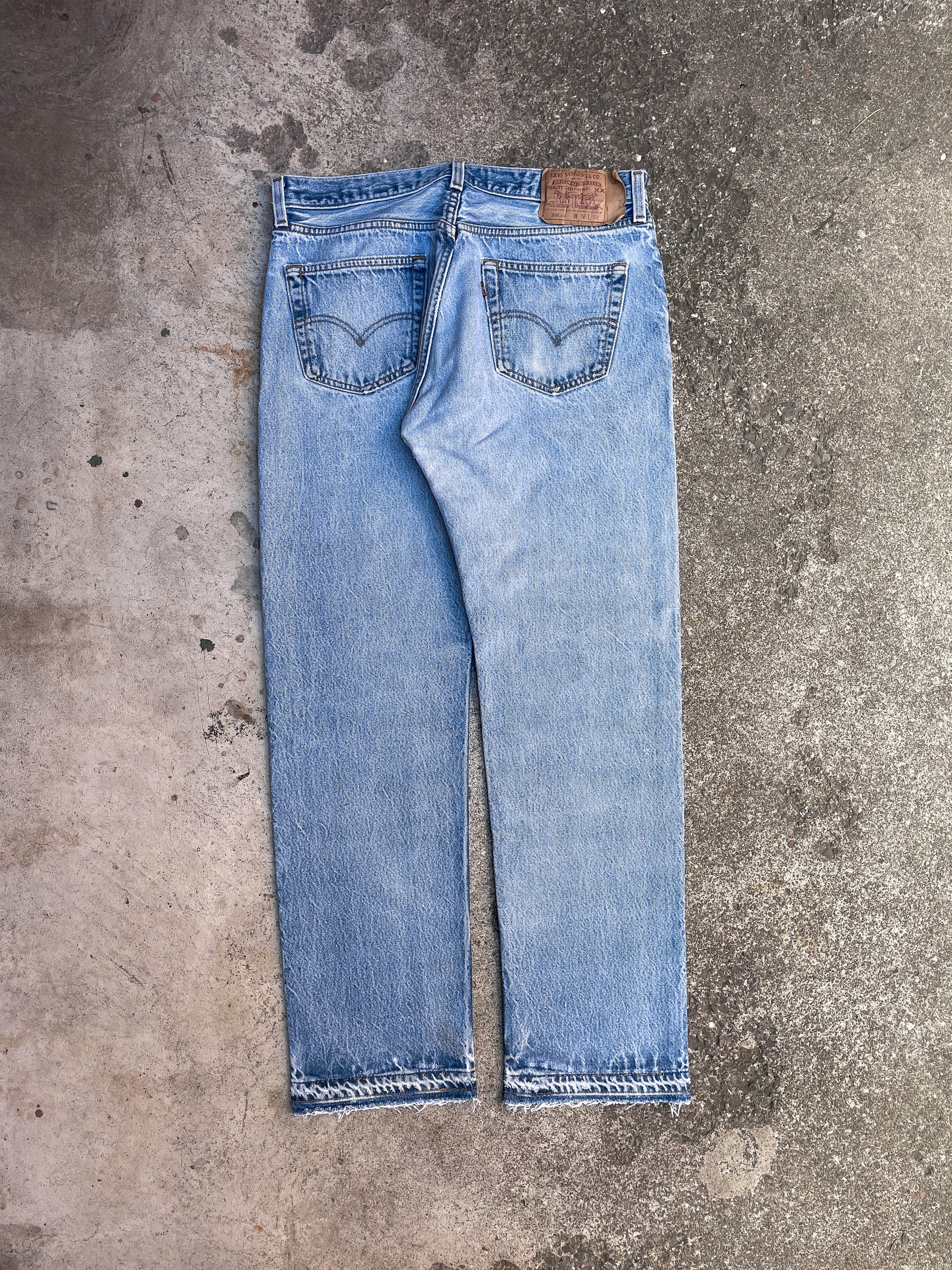 1990s Levi’s Faded Blue 501 Released Hem (33X31)