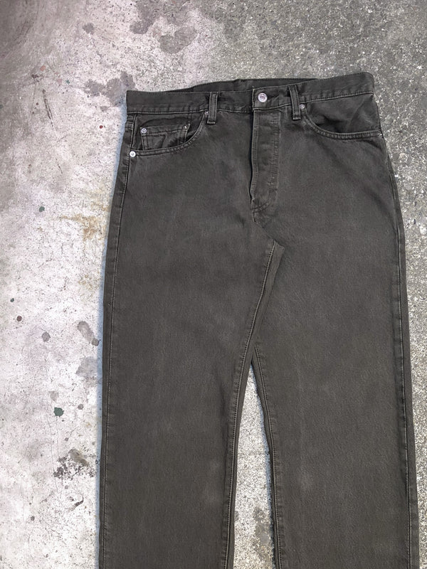 1990s/00s Levis Faded Olive Green 501 (32X33)