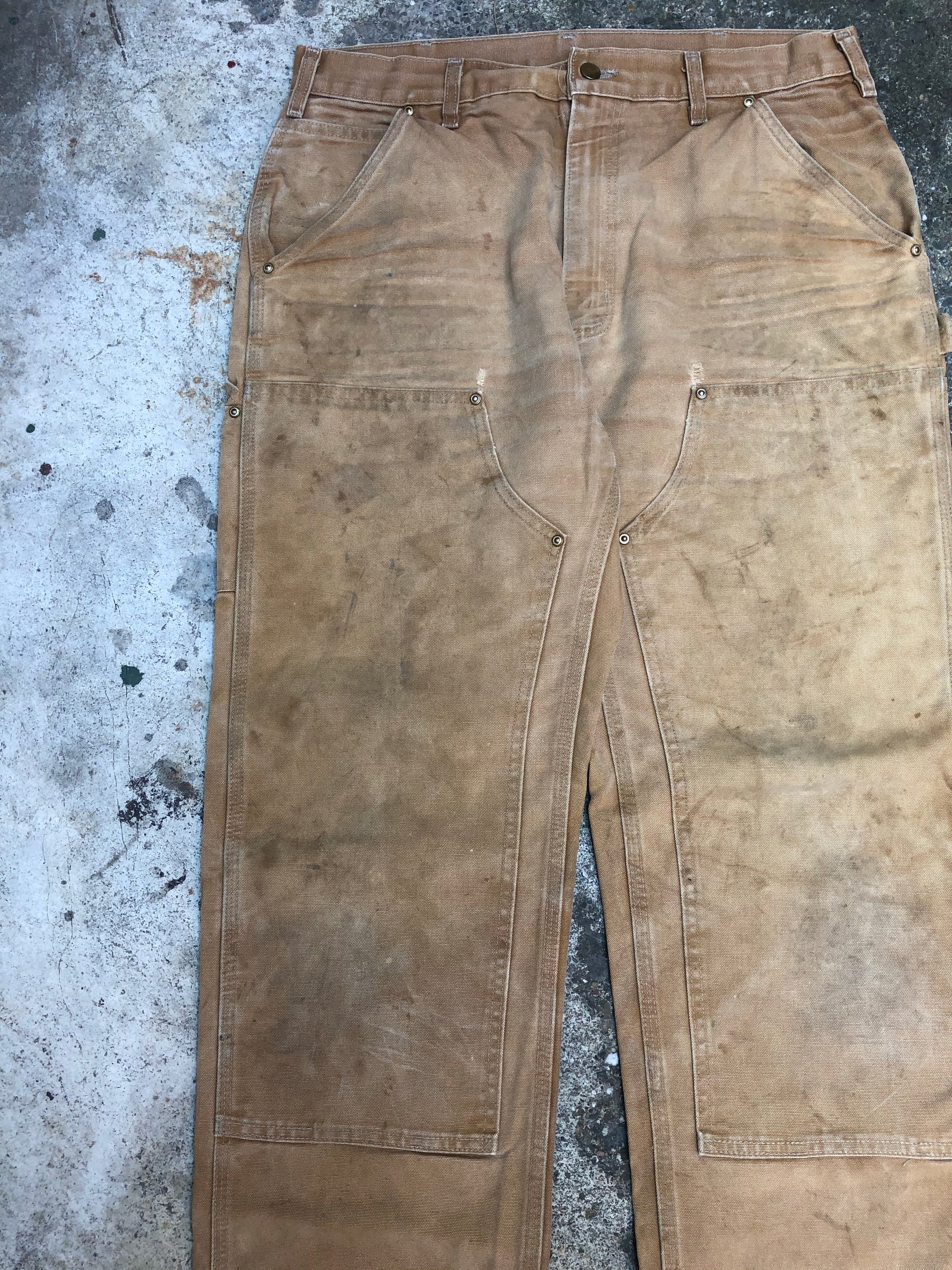 Carhartt B01 Tan Double Front Knee Work Pants (34X32)