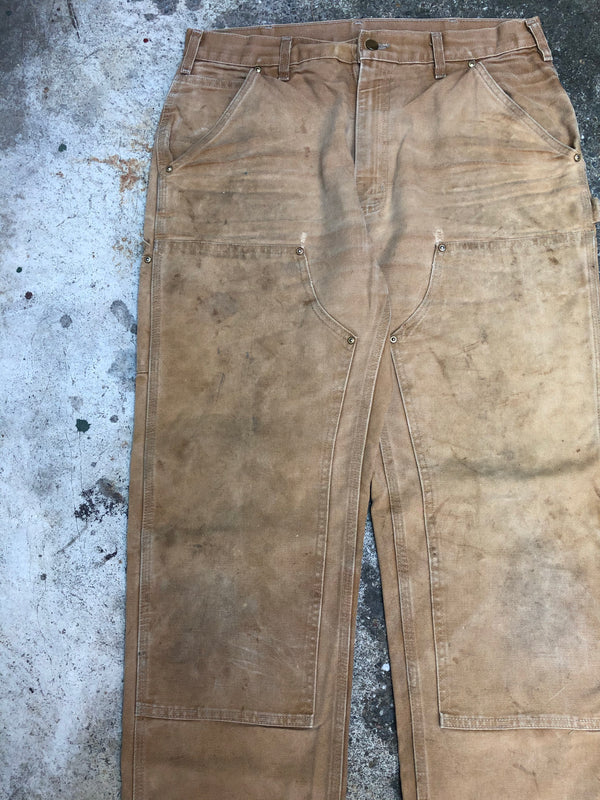 Carhartt B01 Tan Double Front Knee Work Pants (34X32)