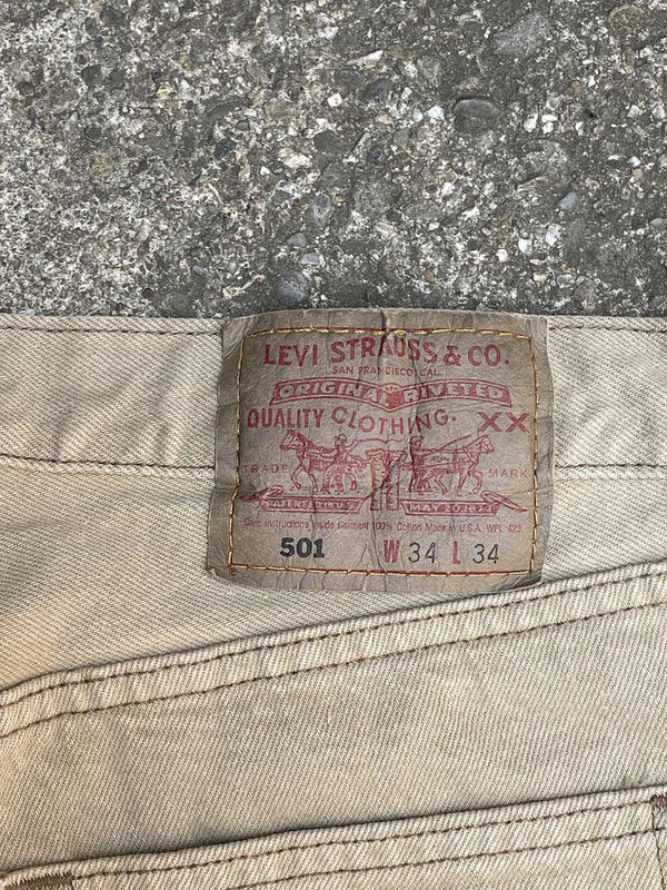 Vintage Levi’s Painted Tan 501 Released Hem (32X34)