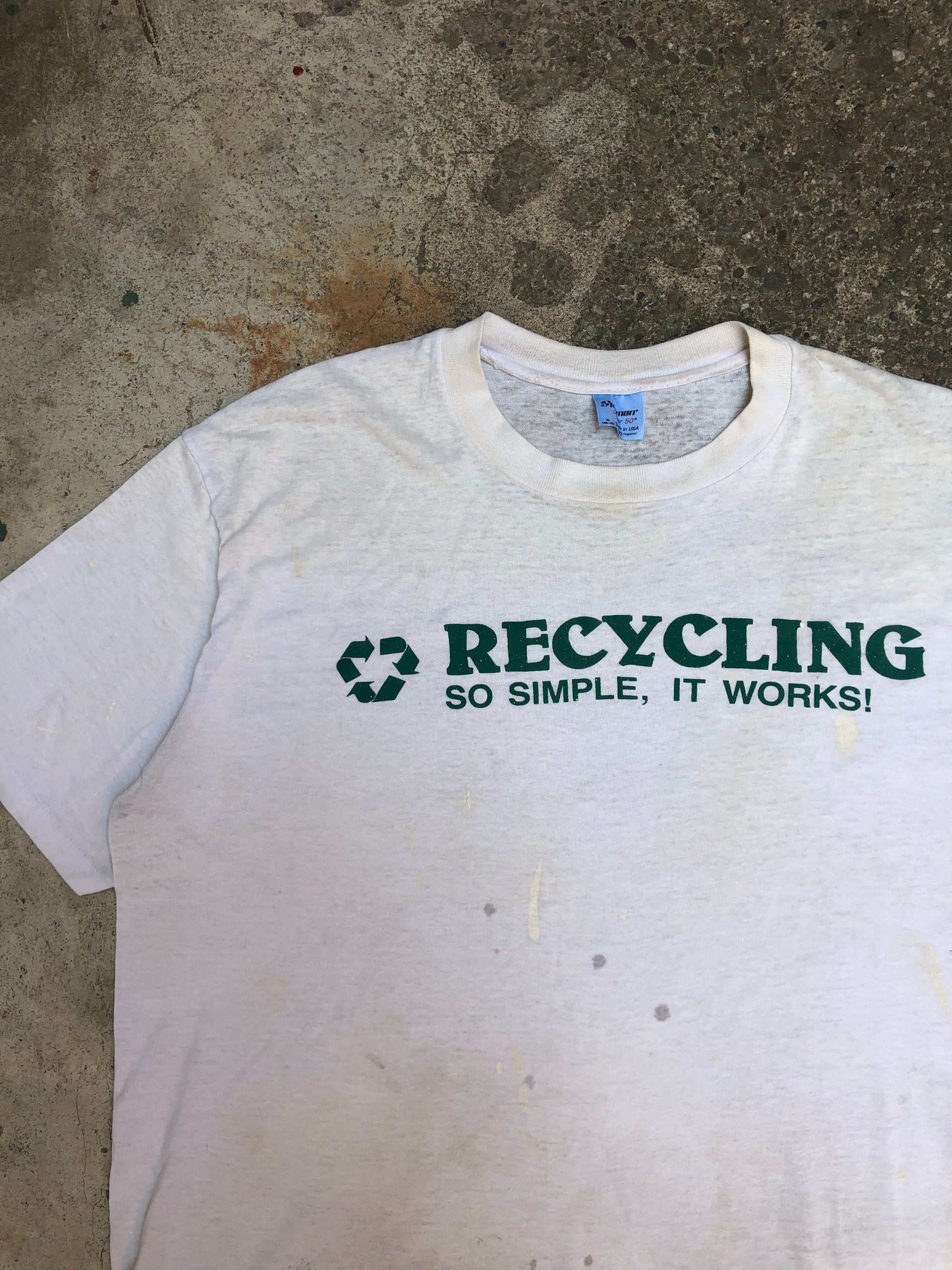 1990s Single Stitched Paint “Recycling” Tee