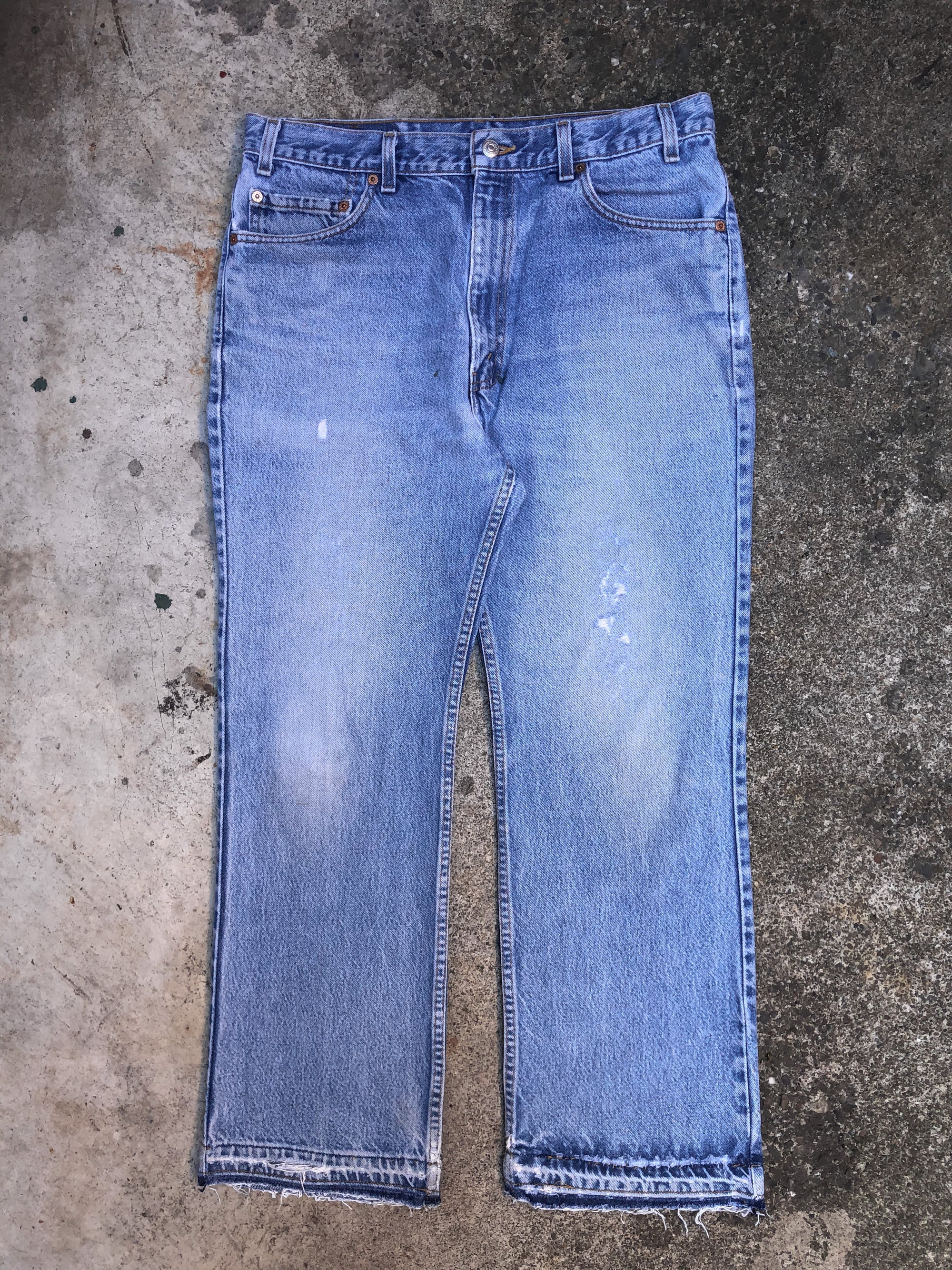 1990s Levis Repaired Blue 517 Released Hem (34X27)