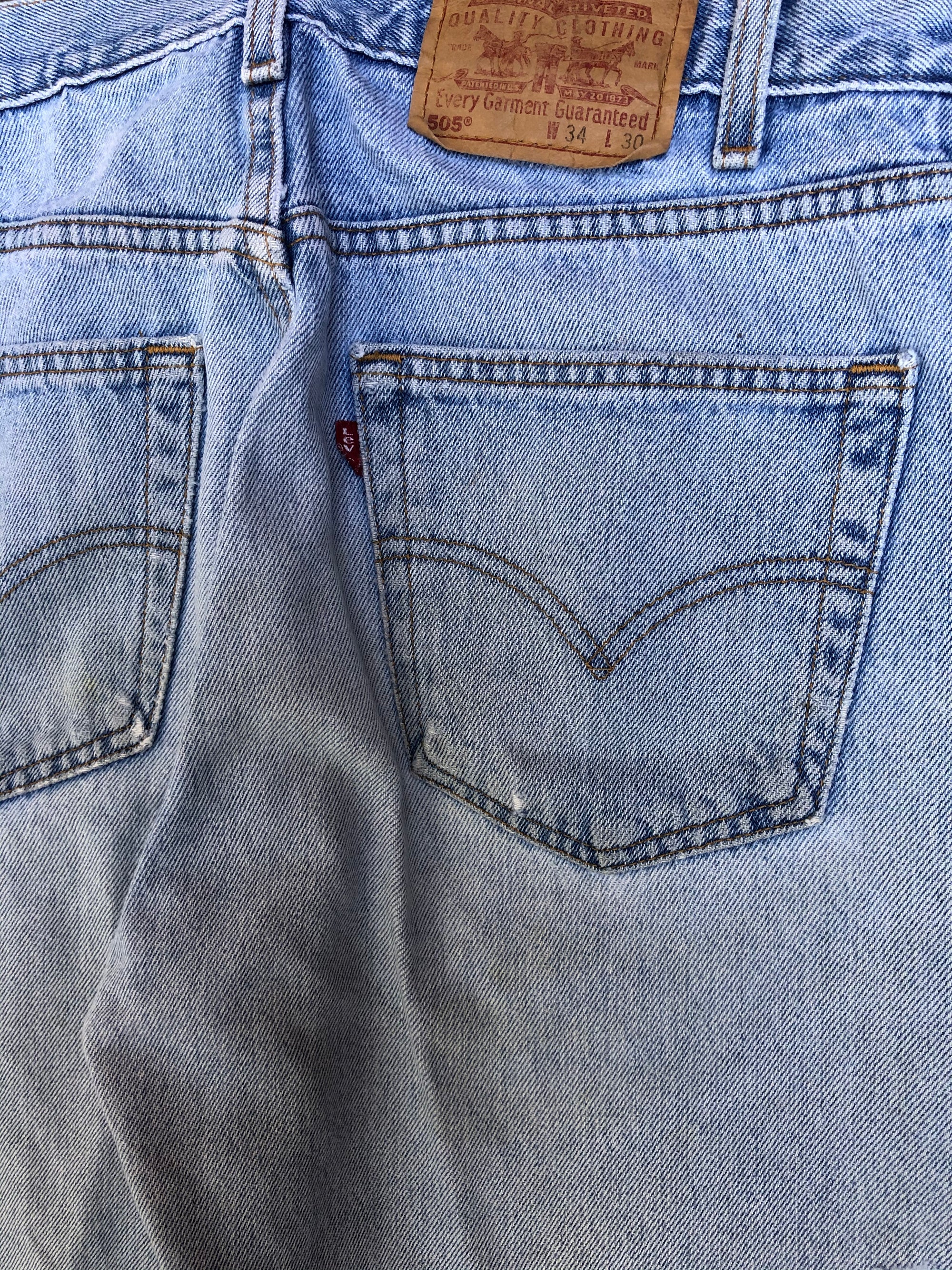 1990s Levis Worn In Blue 505 (33X29)