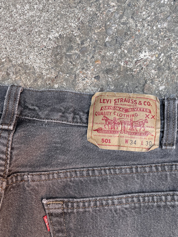 1990s Levi’s Faded Grey 501 Released Hem (32X29)