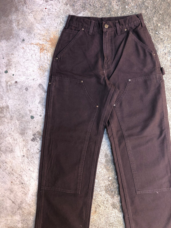 Carhartt B136 Dark Brown Double Front Knee Work Pants (27X30)