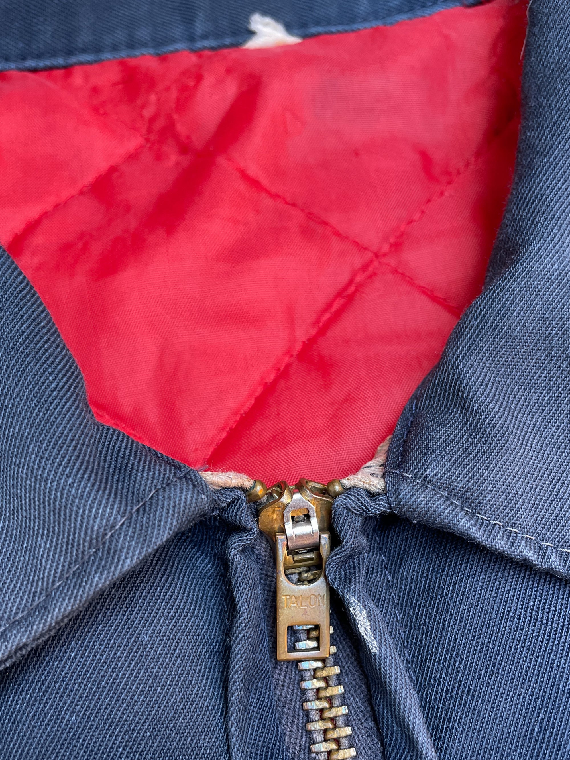 1980s “Camel” Sun Faded Navy Lined Work Jacket