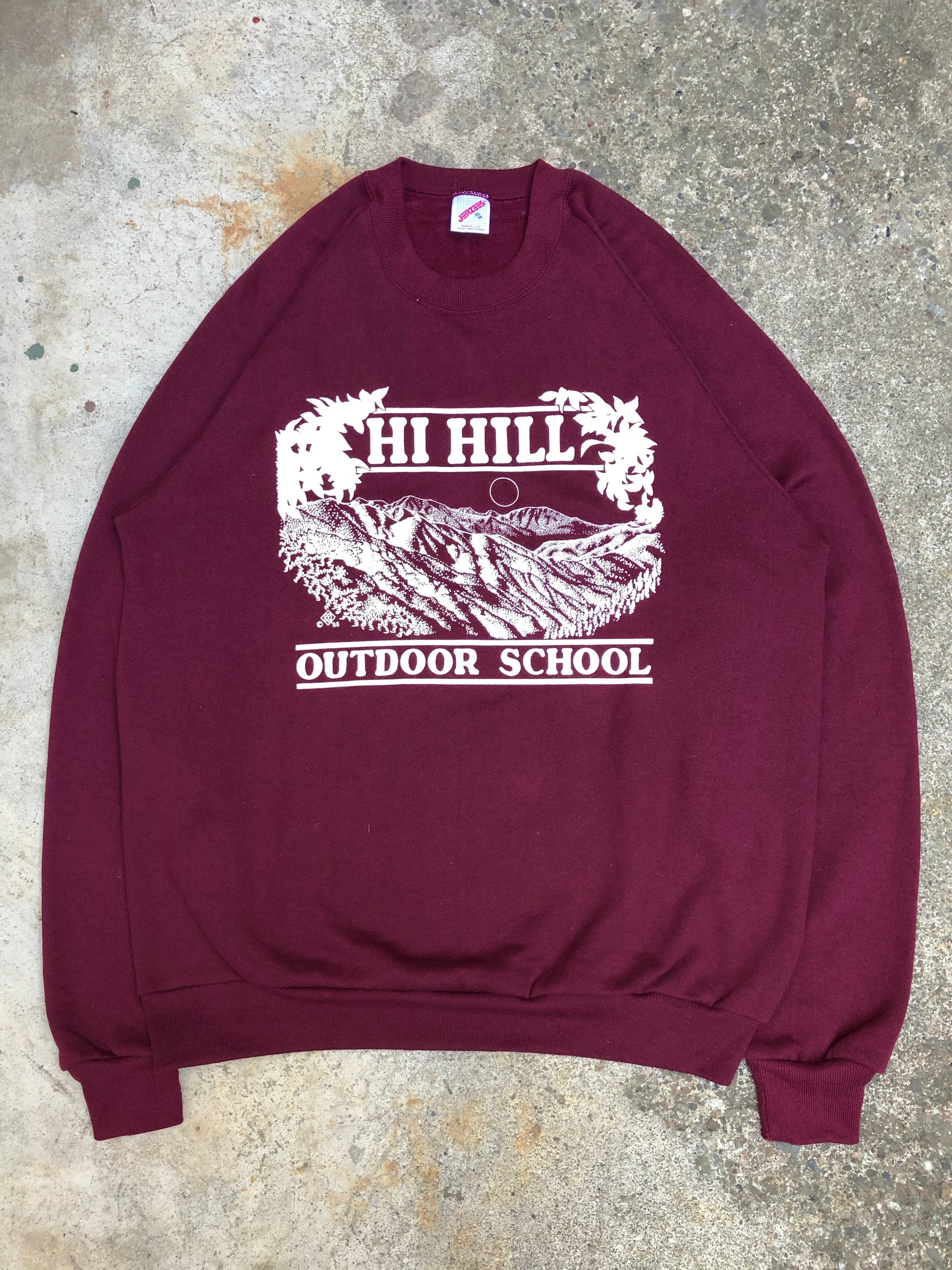 1980s Burgundy "Hi Hill Outdoor School" Sweatshirt