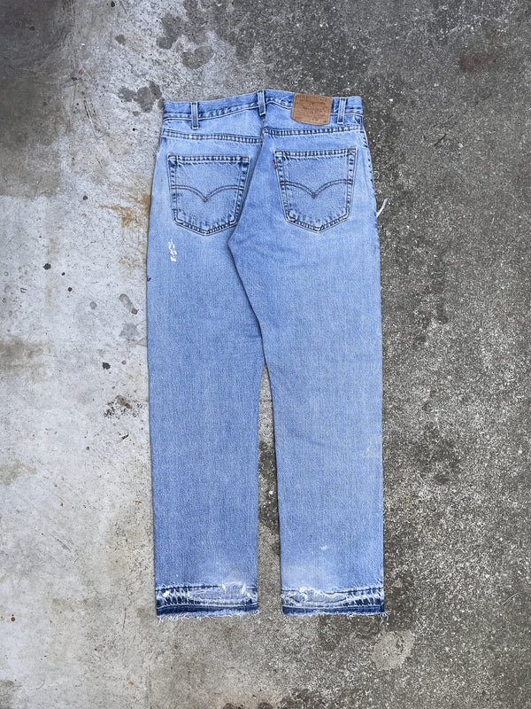 Vintage Levi’s Painted Blue 505 Released Hem (32X30)