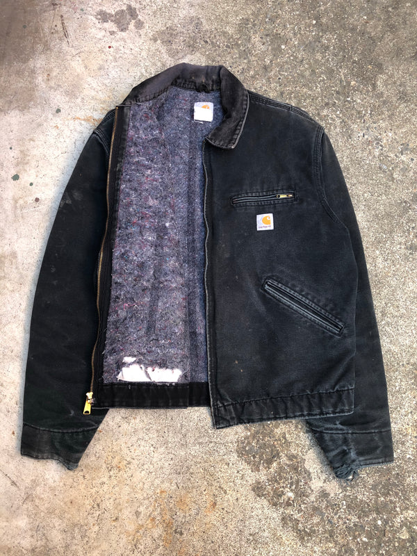 1990s Carhartt Faded Black Lined Work Jacket