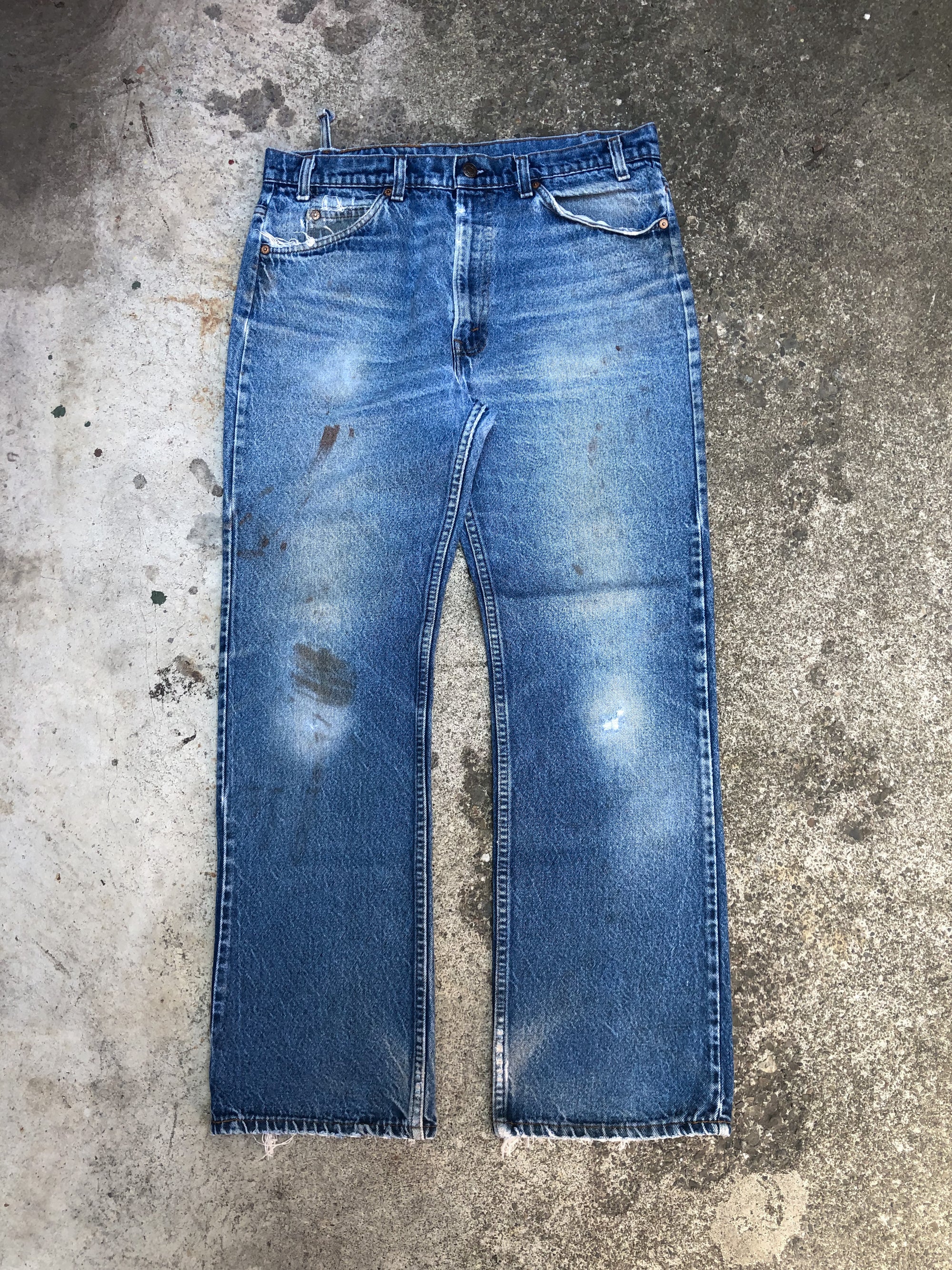 1970s Orange Tab Levis Faded Blue 517 Removed Pocket (34X29)