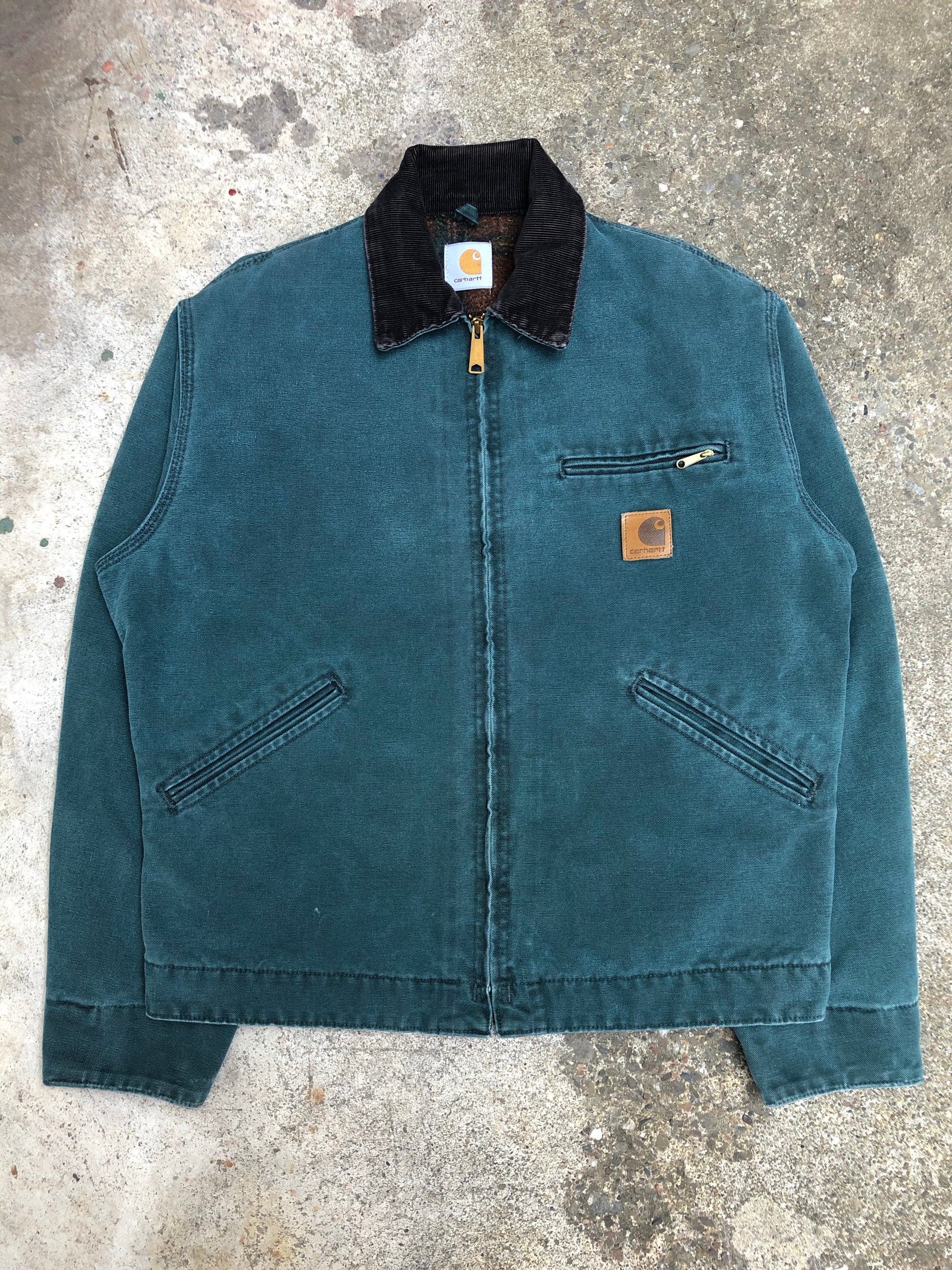1990s Carhartt Teal Lined Work Jacket
