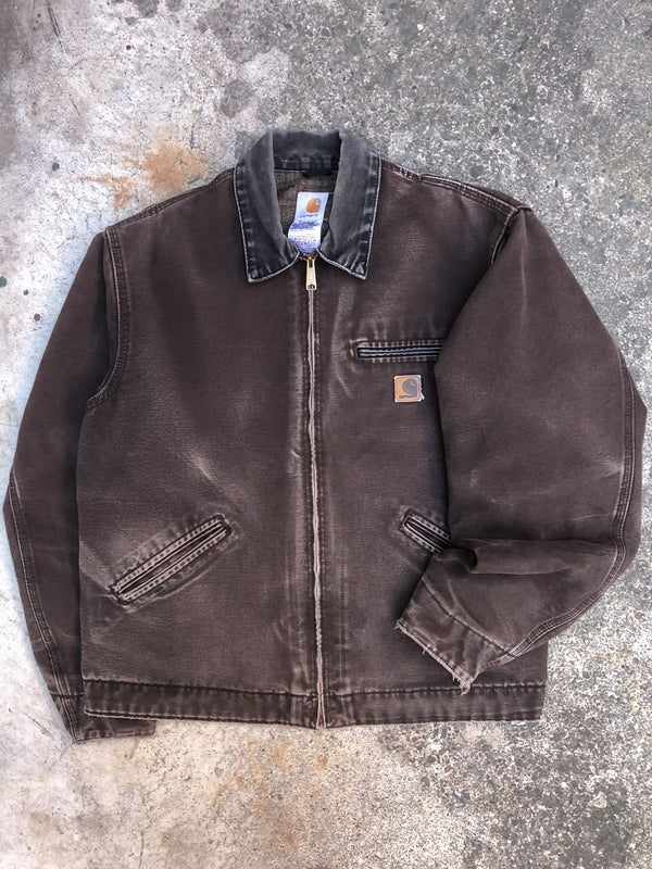 1990s Carhartt Faded Dark Brown Lined Work Jacket (M/L)