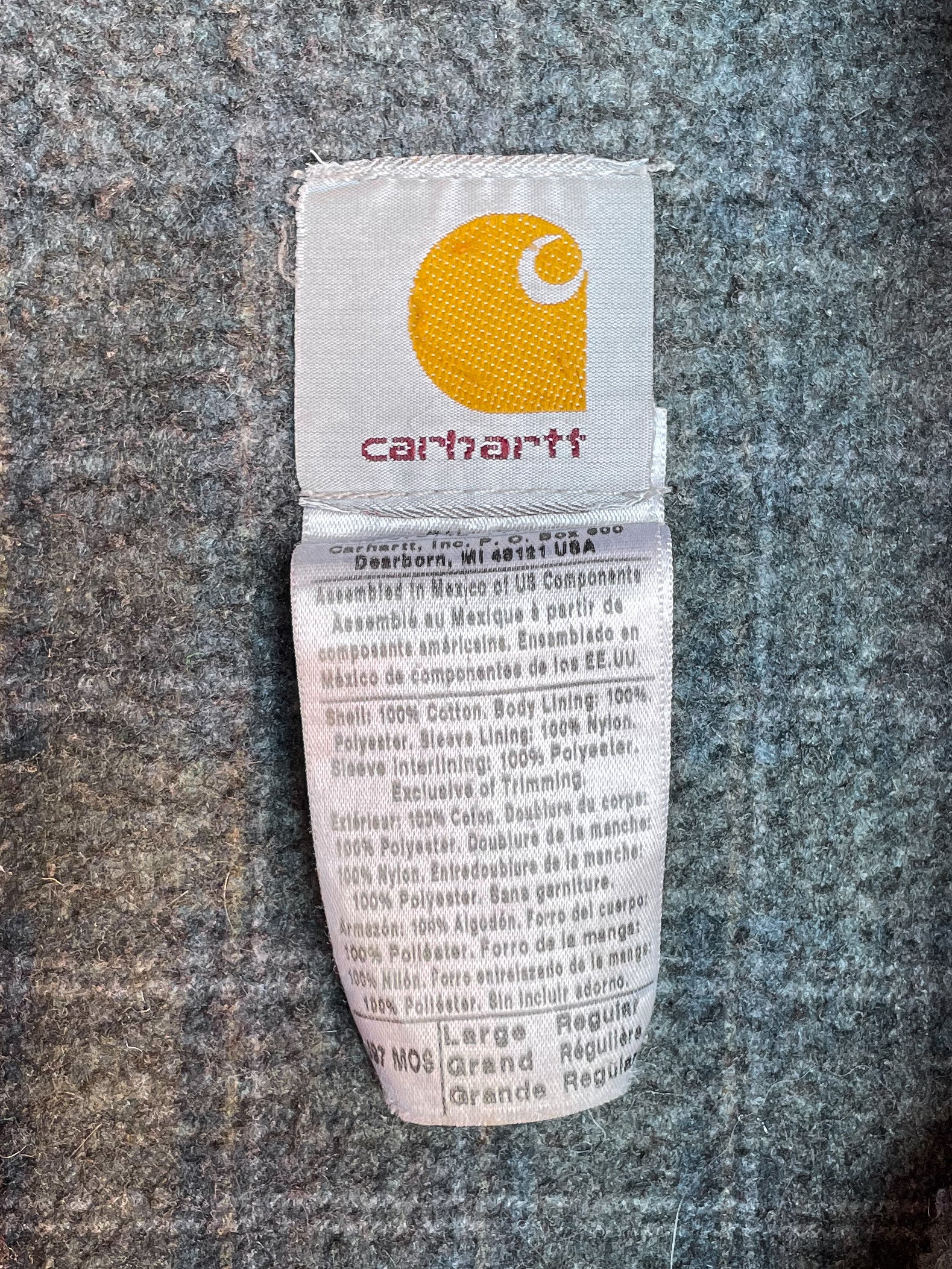 Carhartt Faded Moss Green Lined Work Jacket (L)