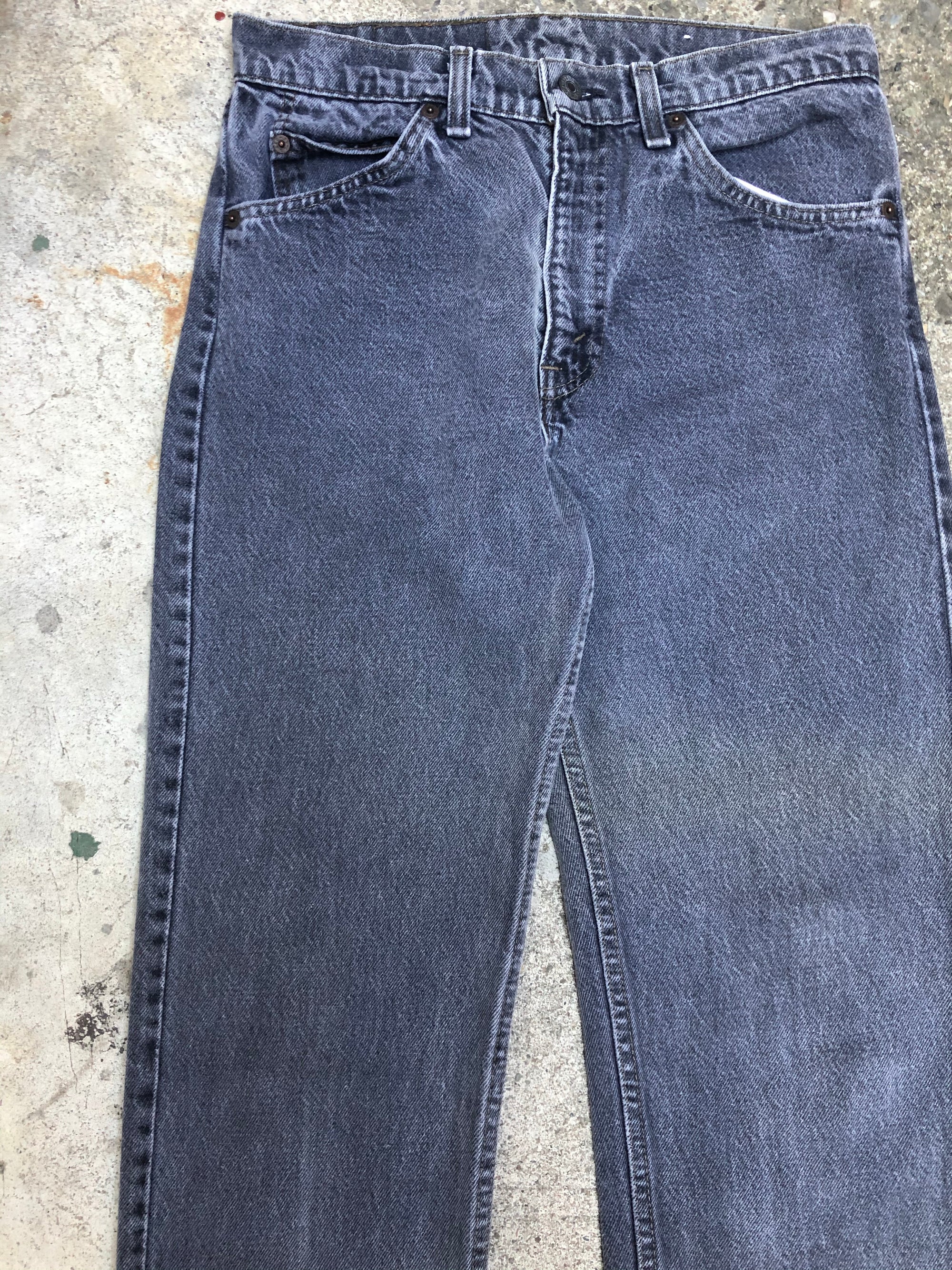 1980s Orange Tab Levis 505 Worn In Grey (29X30)