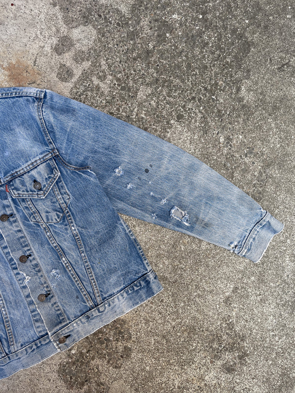 1970s Levi’s Distressed Faded Blue Lemon Stitch Denim Jacket