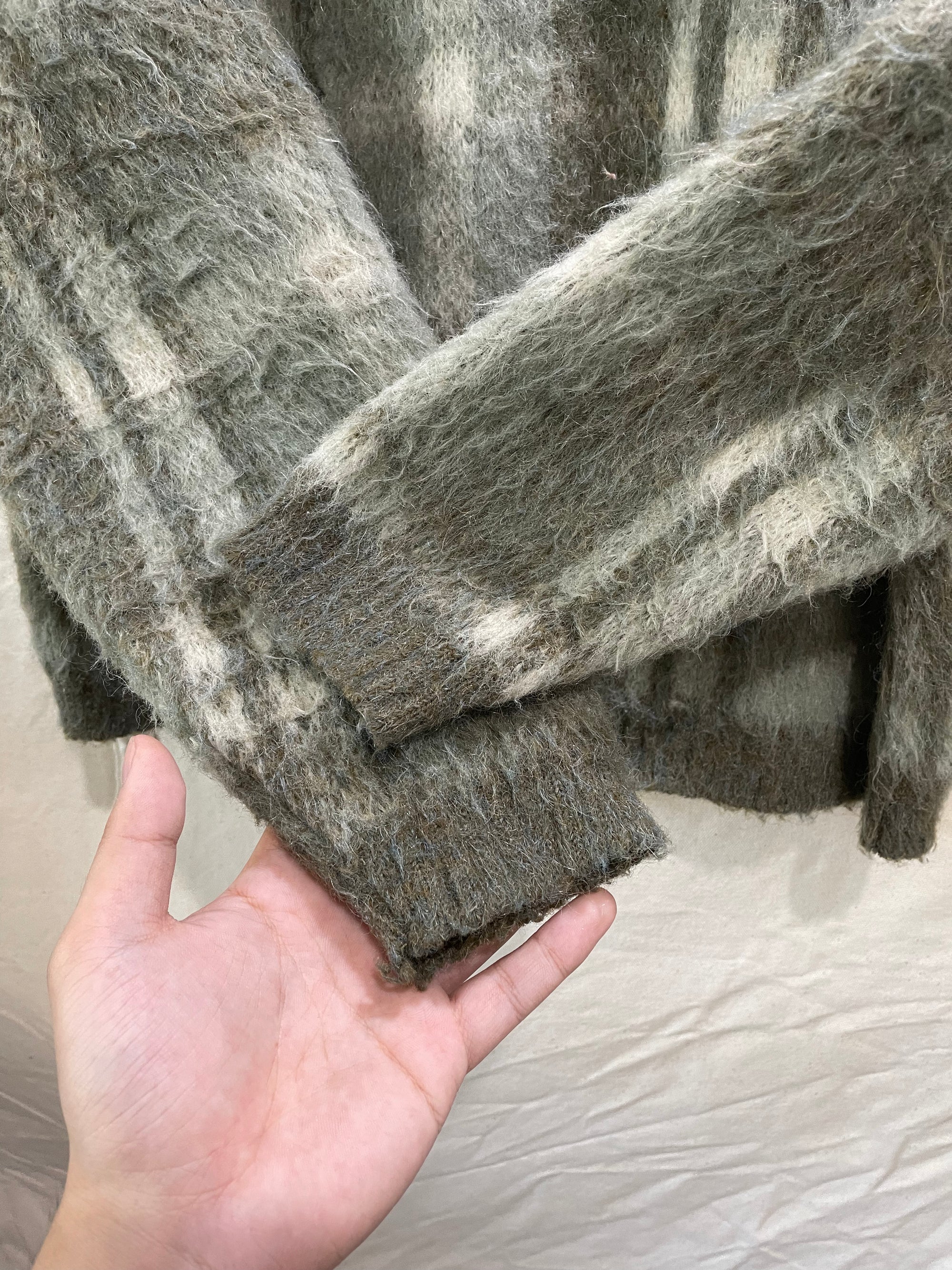 1960s Sage Green Mohair Cardigan (S)