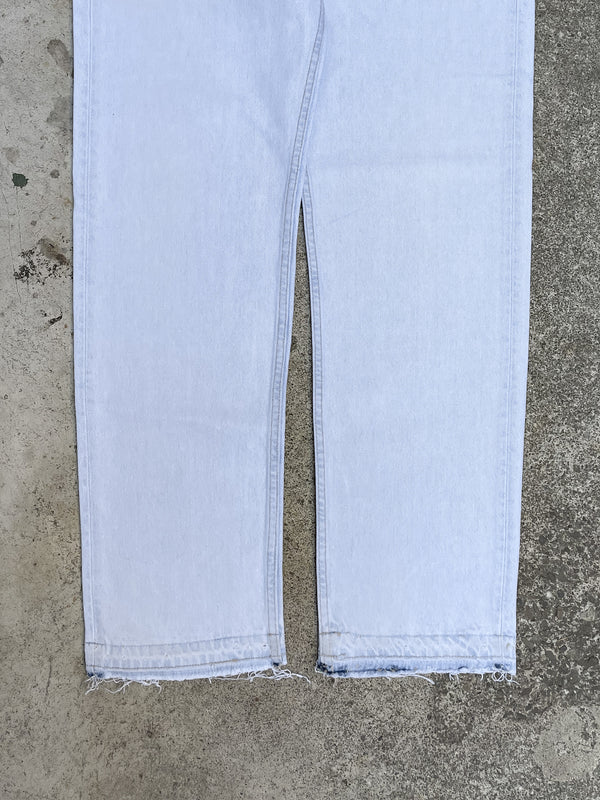 1990s Levi’s Light Pale Blue 501 Released Hem (34X31)