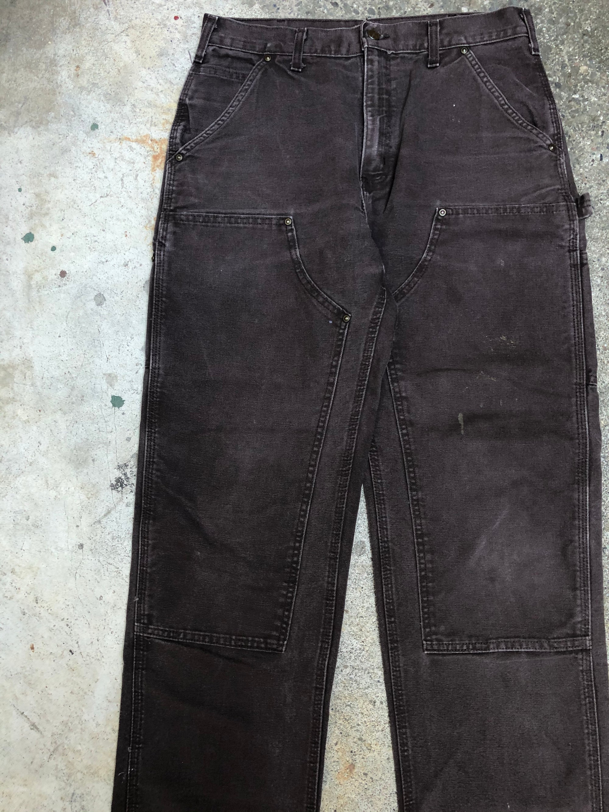 Carhartt B136 Dark Brown Double Front Knee Work Pants (32X31)
