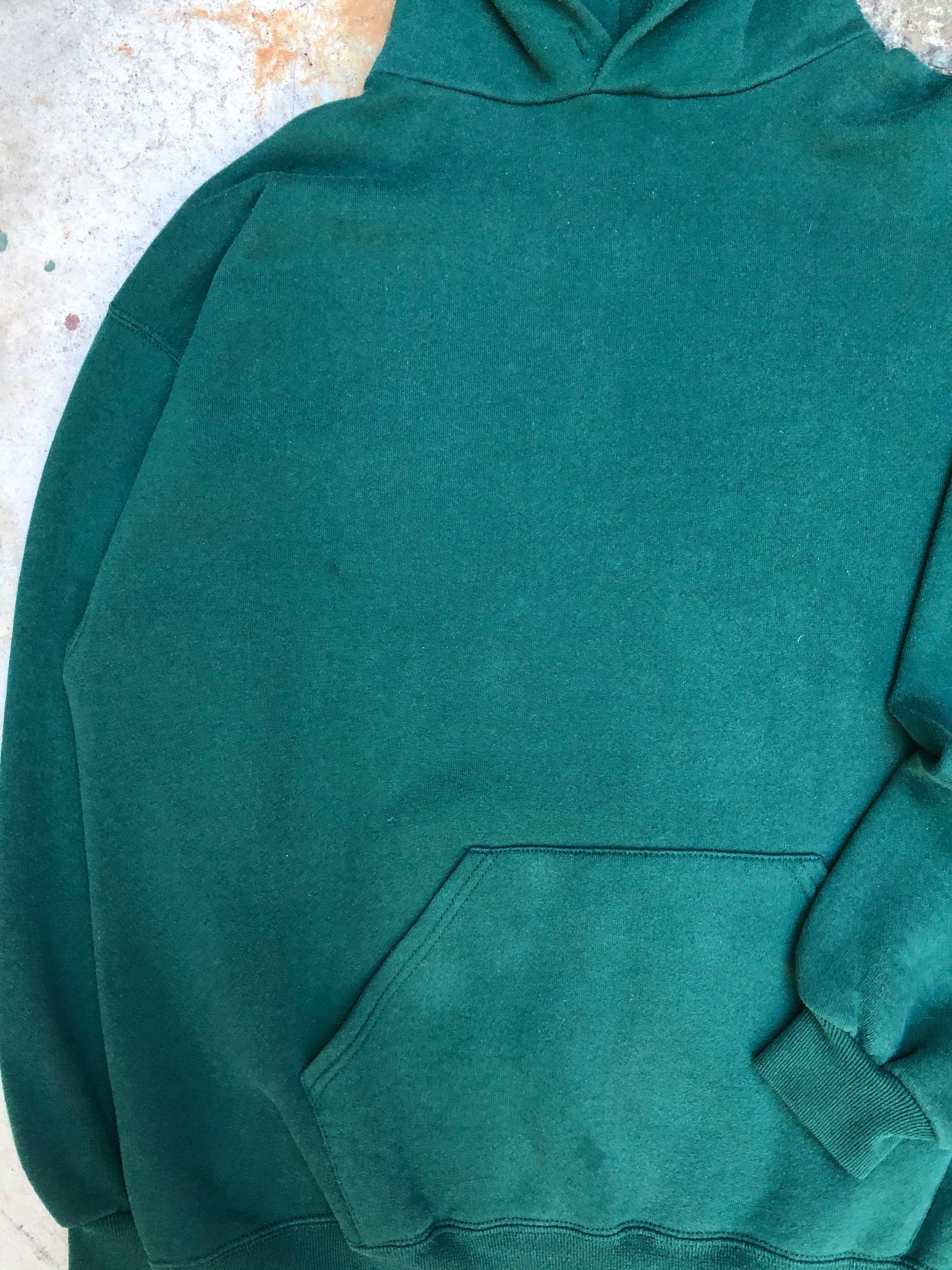 1990s Russell Faded Green Blank Hoodie