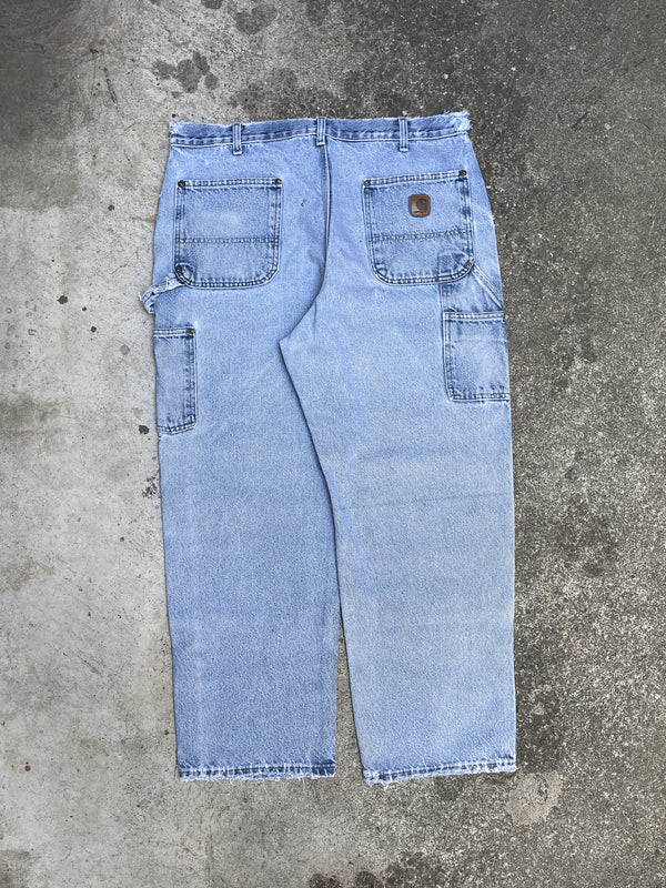 Carhartt B73 Blue Denim Double Front Knee Work Pants (36X28)