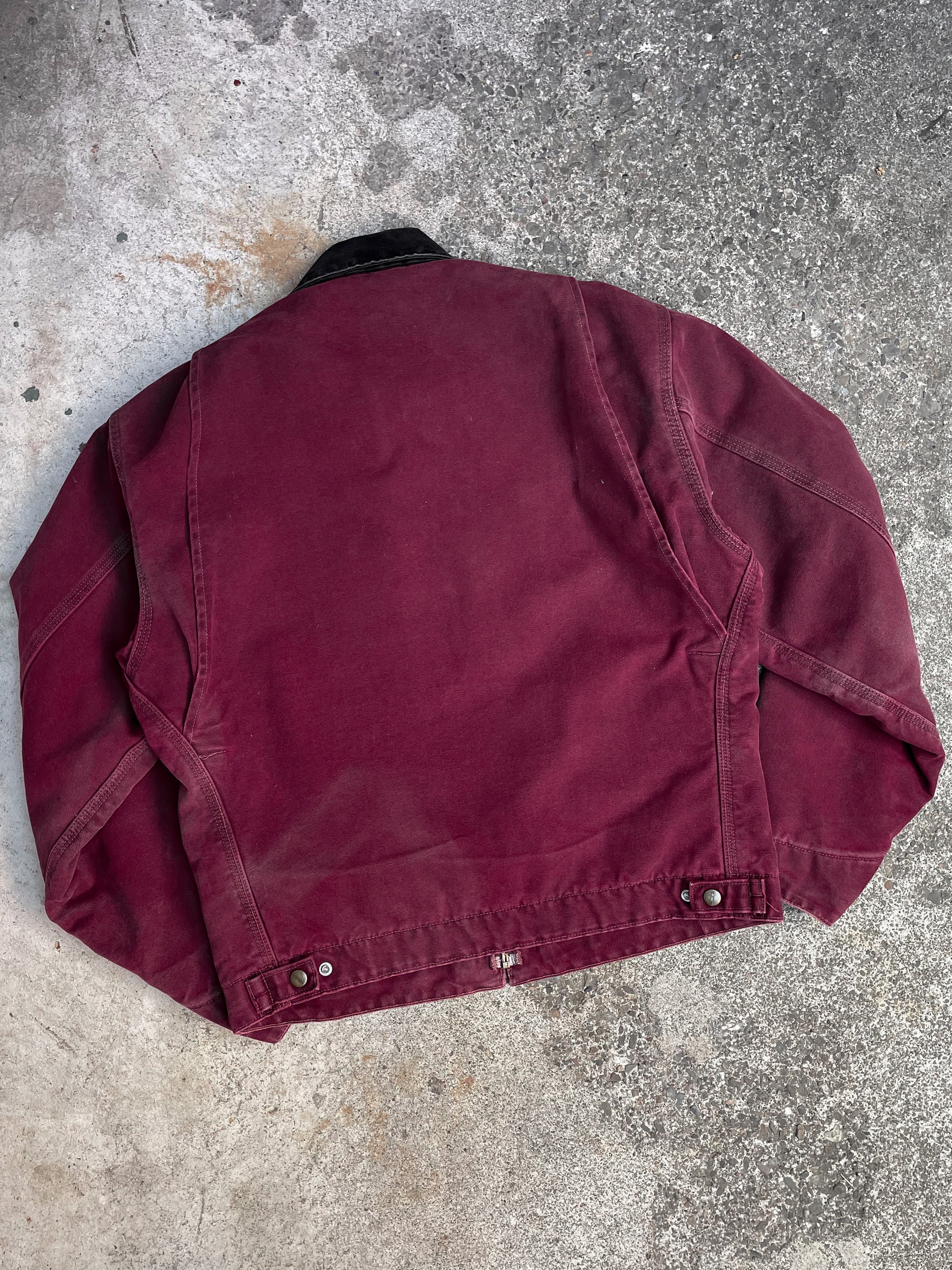 1990s Carhartt Faded Crimson Red Lined Work Jacket (M)