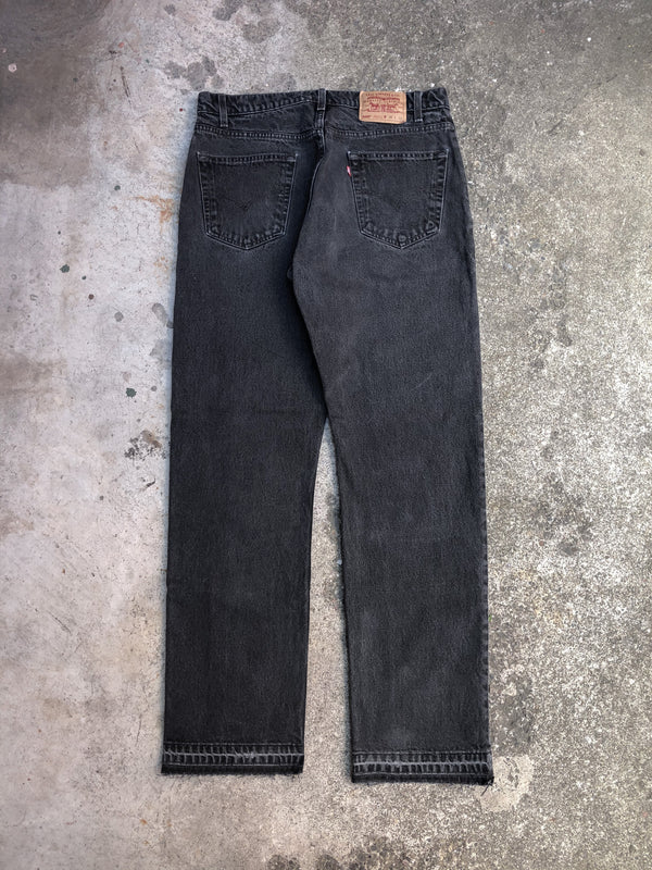 1990s Levis Faded Dark Charcoal 505 Released Hem (34X31)