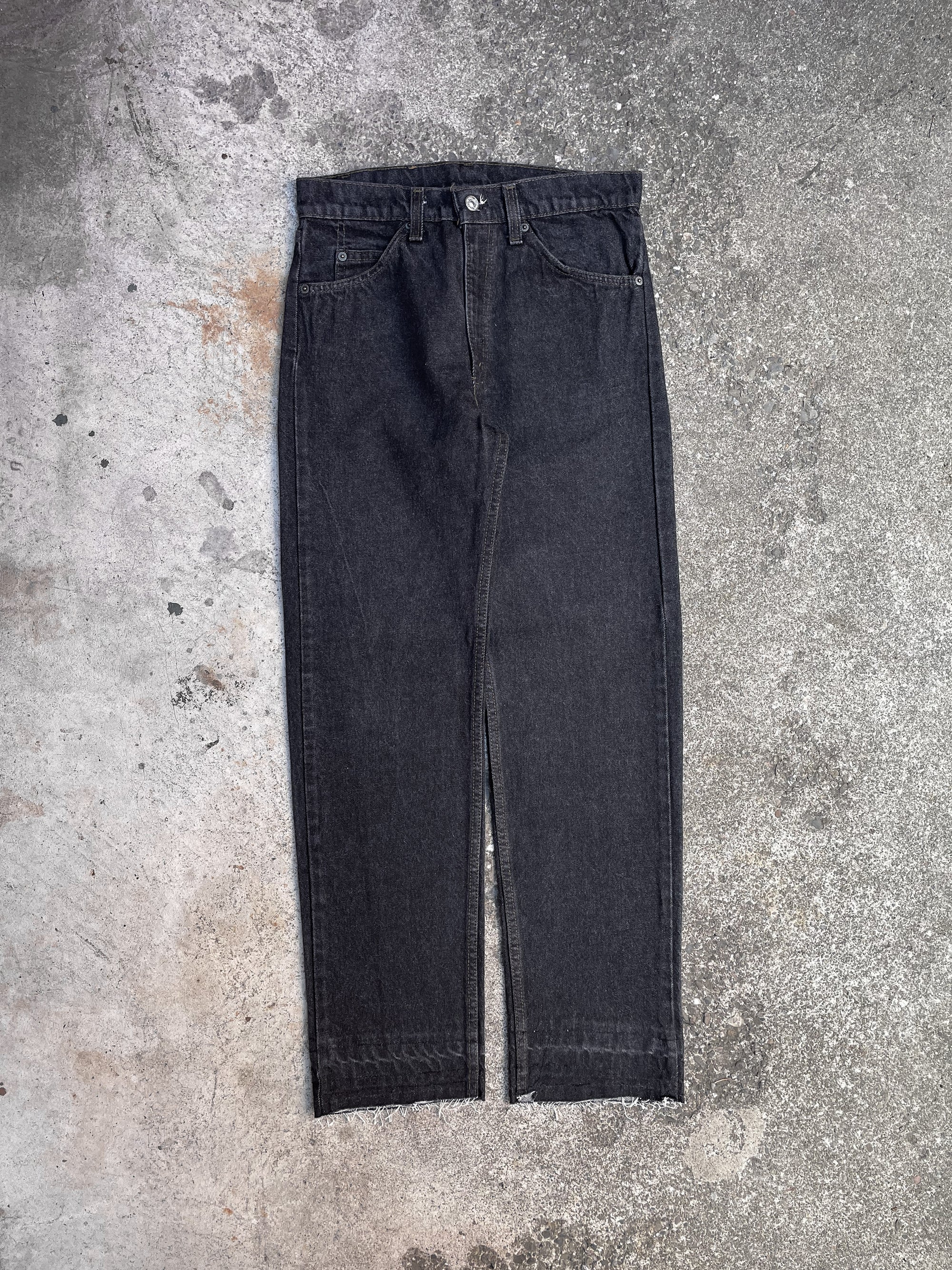 1980s Orange Tab Levi’s Dark Charcoal 505 Released Hem (28X29)